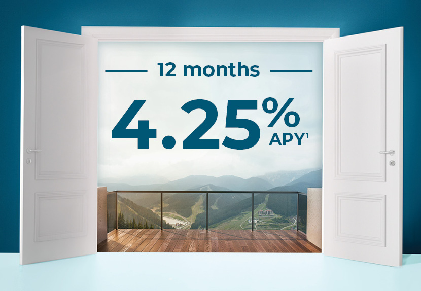 Opening doors to a high-yield 12-month certificate of deposit (CD) offering a 4.55% dividend rate.