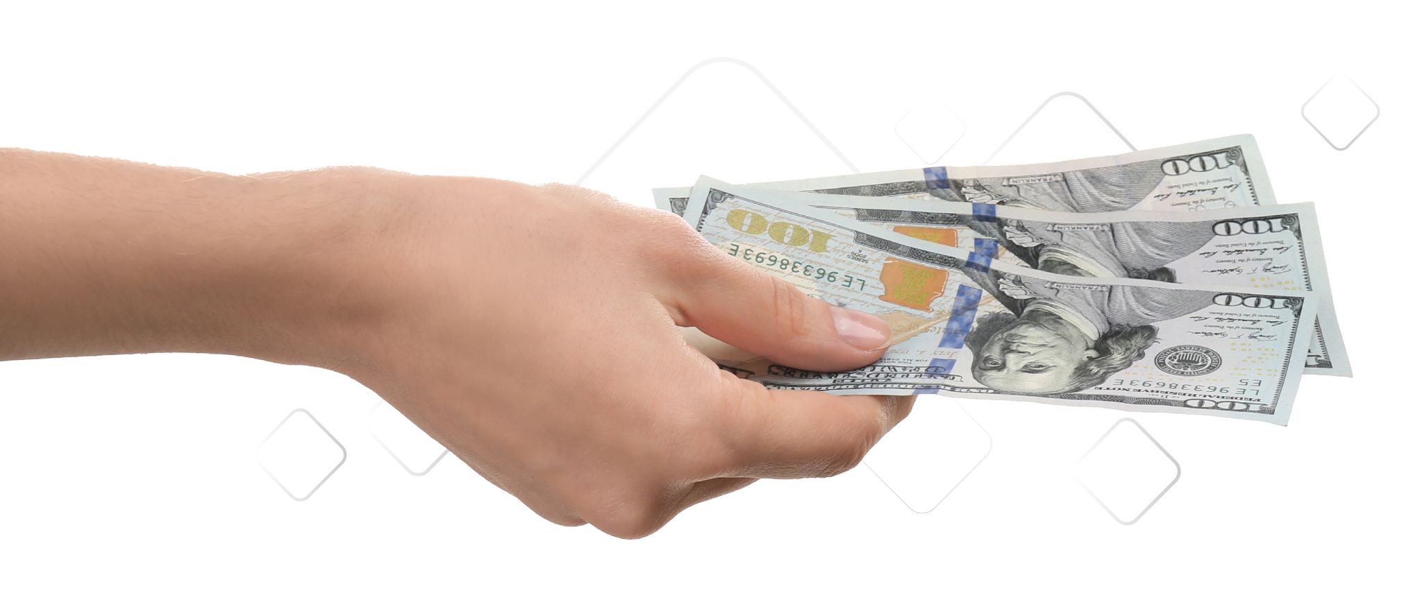 Hand giving money