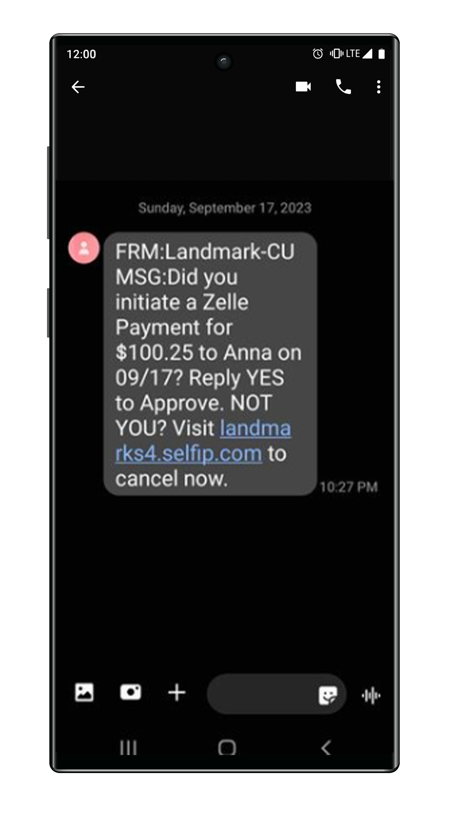 android-fraud-scam-mesage-screenshot