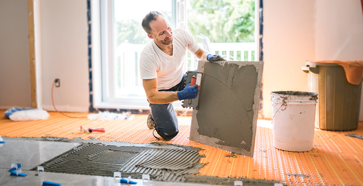 A homeowner is in the middle of doing some home improvements.