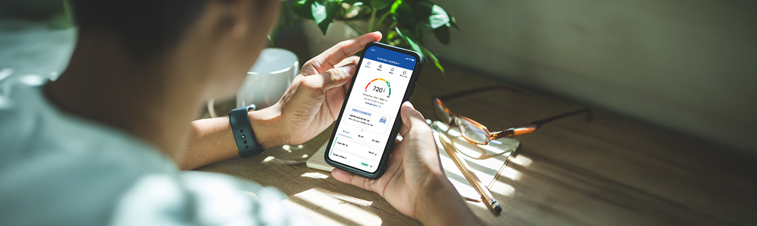 Checking credit score on mobile device